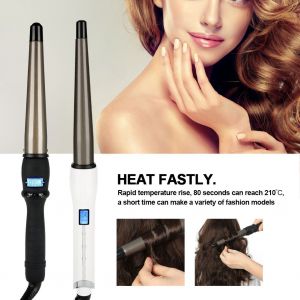 Fer A Boucler En Ceramique, Outil De Coiffure, Fer A Friser, Cone En Forme De Poire, Ecran Lcd, Prise Ue (Noir 32 Mm) - Neuf
