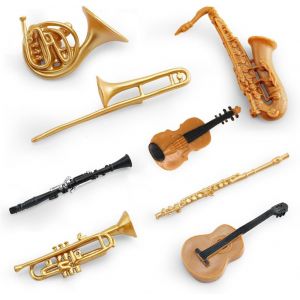 KALANKA-Instrument de Musique Miniature, 8 pièces Ensemble d'instruments de Musique Miniature Mini Instruments de Musique modèle 1/12 Décoration Miniature Piano Guitare - Neuf