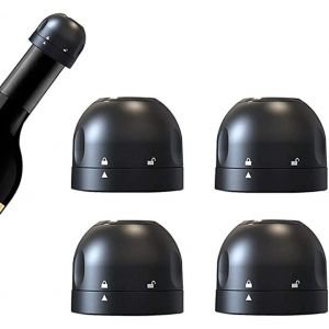 Lot De 4 Bouchons De Bouteille De Vin Réutilisables En Silicone Pour Champagne, Pour Conserver La Fraîcheur Du Vin - Neuf