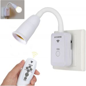 Ershi-Lampe De Prise E27 Avec Interrupteur Et Télécommande Lampe À Fiche Led Adaptateur Bras Flexible Réglable À 360° (Sans Lumièr[3 - Neuf