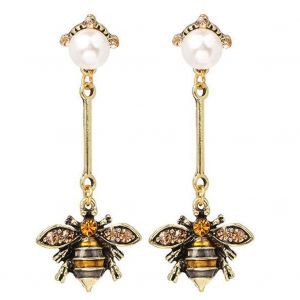 Boucles D'oreilles Pendantes En Cristal, Motif Insecte Et Abeille, Accessoire De Bijouterie Tendance Pour Femmes Et Filles - Neuf