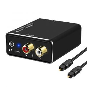 Convertisseur Audio Num&eacute;Rique Vers Analogique, DAC Num&eacute;Rique SPDIF Optique Vers Analogique L/R RCA et Adaptateur Audio St&eacute;R&eacute;O AUX 3,5 Mm - Neuf