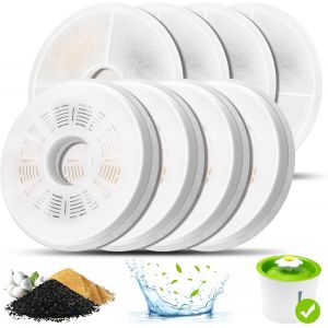 Filtre Fontaine Eau Chat , Pack De 6 Filtres À Triple Action Pour Abreuvoir Pour Chat Compatible Avec Distributeur D'eau Pour Animaux 3l, Filtre De Remplacement Avec Charbon Actif - Neuf