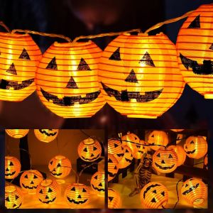 Trahoo-Decoration Halloween Guirlande Lumineuse, 3m 20 Led Guirlande Lumineuse Citrouille &Agrave; Pile, 2 Modes, D&eacute;coration D'halloween Pour Int&eacute;rieur, Ext&eacute;rieur, Jardin, Maison, F&ecirc;te, Bar - Neuf