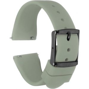 Bracelet De Montre En Silicone &Agrave; D&eacute;gagement Rapide En Caoutchouc Souple Avec Fermoir En Acier Inoxydable Noir Pour Homme Et Femme - Neuf
