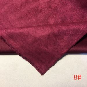 Tissu En Daim De Cryptage Polyester,Housse De Canapé En Peau De Daim Cinq Satinées,Housse De Siège De Voiture,Rideau À Rabat En Fourrure,Tissu À Coudre Pour Vêteme - Type [Wine Red-8]-100cm X 150cm - Neuf