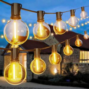 AIOU-Guirlande Lumineuse Guinguette Exterieur 33.5M-G40 110Ft 56+2 Led Ampoules De Guirlandes Jardin Lumiere Exterieure Connectable Ip54 Imperméable Guirlande Lumières Extérieur Terrasse Pergola Balc - Neuf