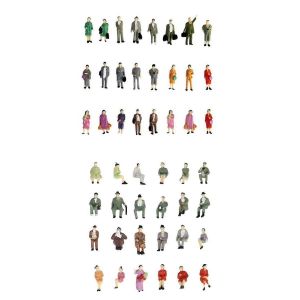 100 Piece Colorful 1/87 Ho Scale People Mini Train Layout Fairy Garden Decor - Neuf