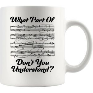 Eryi-Tasse À Café Humoristique Avec Inscription « What Part Of Don't You Understand Music Teacher » - 325 Ml - Blanc - Neuf