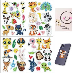 Ayuhr-49 Pièces Animaux Diamond Painting Enfant,Diy 5d Peinture Diamant Animaux Autocollant,Mosaique Enfant Diamant Stickers Peinture Autocollants De Diamant Kits Pour Garçon Fille Les Les Débutants - Neuf