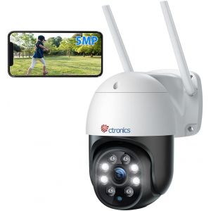 JEXNOVASHOP-5MP Cam&eacute;ra Surveillance WiFi Ext&eacute;rieure, 2,4Ghz/5Ghz WiFi PTZ Camera IP 2880X1620P Couleur Vision Nocturne,D&eacute;tection Humaine Auto Suivi, Audio Bidirectionnel,IP66 - Neuf