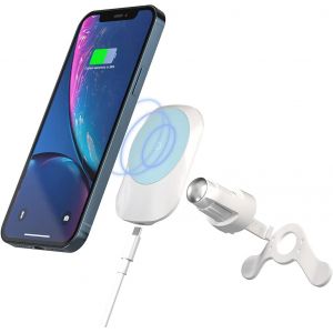 SJZG-Chargeur Induction Voiture, 15W Qi Chargeur De V&eacute;hicule Sans Fil &Agrave; Induction Magn&eacute;tique Rapide Pour I-Phone 12/12 Mini/12 Pro/12 Pro Max Samsung S10 S9 Et Ainsi De Suite(Blanc) - Neuf