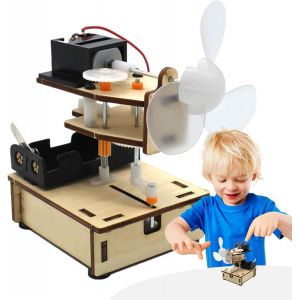 Kit de jouets scientifiques pour l'&eacute;ducation Ventilateur Moteur &eacute;lectrique Kit de ventilateur Projet d'exp&eacute;riences scientifiques Assemblage &eacute;lectronique G&eacute;n&eacute;rateur d'&eacute;lectricit&eacute; D&eacute;coupe - Neuf