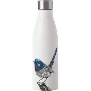 Bouteille Isotherme Double Paroi En Inox 18/8, Dessin Fleuri De Mérion Superbe, Collection Marini Ferlazzo, 500 Ml - Blanc - Neuf