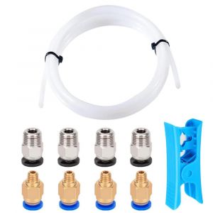 1 Mètre 3D Imprimante PTFE Téflon Tube avec Coupeur,4 Pièces PC4-M6 Pneumatique Connecteur et 4 Pièces PC4-M10 Pneumatique Connecteur - Neuf
