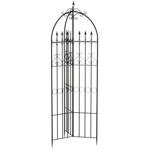 Treillis De Jardin D&eacute;coratif En M&eacute;tal Noir Support &Eacute;l&eacute;gant Pour Plantes Grimpantes Style Ancien 10_0008919 - Neuf