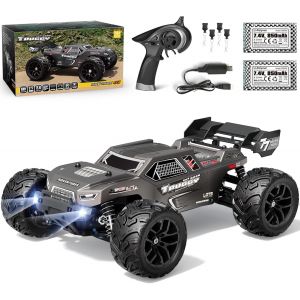 loc-Voiture Télécommandée 1:18 Rc Cars 36 Km/H Voiture Hobby Rc-Avec Lumières 2,4 Ghz Étanche 4Wd-2 Batteries Longue Durée (18868) - Neuf
