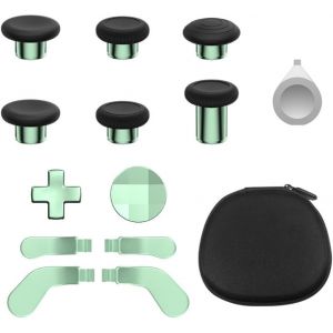 Poucettes En Métal Pour Xbox Manette Sans Fil Elite Series 2, 13 En 1 Sticks Analogiques De Remplacement Joystick Palettes Arrière D-Pads Kit D'accessoires Avec Outil, Vert Clair - Neuf