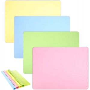 Lbgwp60-Lotde 4 Sous-Mains De Peinture Pour Enfants - En Silicone - 40 X 30 Cm - Lavables Et Antidérapants - Pour Résine Époxy - Artisanat - 4 Couleurs - Neuf