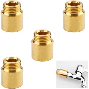 4 Pcs Rallonges De Robinet 1/2"" x 20 Mm Raccord d'Extension Raccord Filet&eacute; Raccord d'Extension En Laiton Rallonge Filet&eacute;e Convient Pour l'Installation De Chauffage Et d'Eau Potable - Neuf