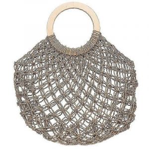 Sac de plage rond pour femme, sac bandouli&egrave;re en paille tress&eacute;e &agrave; la main, style vintage rotin, d&eacute;contract&eacute; estival - Neuf