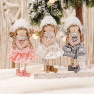 (Les Anges Avec Des Ailes) 3 Pcs De No&euml;l En Dentelle Ange Poup&eacute;es Arbre De No&euml;l Petit Flocon De Neige De La Pendaison De No&euml;l, D&eacute;corations De Fen&ecirc;tre Pour Les Filles Accessoires - Neuf