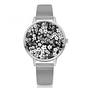 Mode Femmes Quartz Mouvement Montre-Bracelet Bracelet M&eacute;tal Bracelet Accessoire (Argent) - Neuf