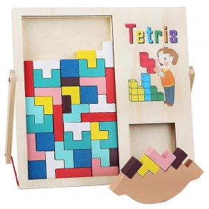 Jeu D'empilage De Cubes En Bois Avec Briques Multicolores, Casse-T&ecirc;te Tetris Pour Enfants-Un - Neuf