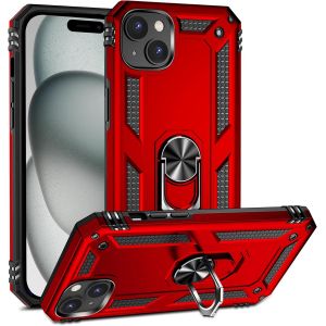 Kal-Coque Pour Iphone 15 Plus 6.7"", + Hd Verre Trempé, Etui Housse De Protection Antichoc Durable Résistante 2 En 1 Hybride Pc Tpu Étui Téléphone Pour Apple Iphone 15 Plus 6.7"",Rouge - Neuf