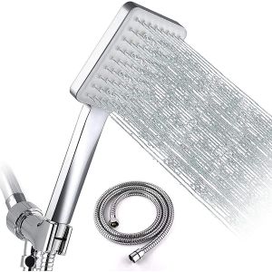 Pomme de Douche haute Pression, 6 Modes de Douche Électrique de la Tête (Sans Tuyau), une Faible Pression de l'Eau Universelle Tête de Douche de Poche(placage d'argent) - Neuf