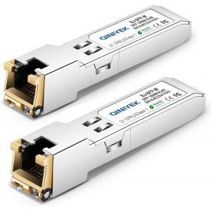 1.25G SFP-T,1000BASE-T RJ45 Cuivre SFP pour Cisco GLC-T/SFP-GE-T,Ubiquiti UF-RJ45-1G,Netgear,,Supermicro,,jusqu'à 100m (Lot de 2) - Neuf
