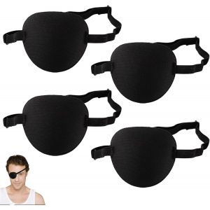Jgd-5 Pi&egrave;ces 3d Cache Oeil Kit, Patchs Oculaires, Cache Oeil Pirate M&eacute;dical R&eacute;glable Pour Yeux Gauche Ou Droit, Amblyopie Paresseuse Cosplay (Noir) - Neuf