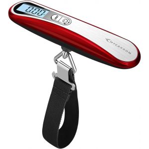 KALANKA-P&egrave;se Valise de Voyage Balance Bagage Voyage P&egrave;se Bagage &Eacute;lectronique Max 50Kg/110Lb(LB,g,Oz,kg) Balance Valise Fonction Tare P&egrave;se Valise Portable Pile Fournie P&egrave;se Bagage Num&eacute;rique, Rouge - Neuf