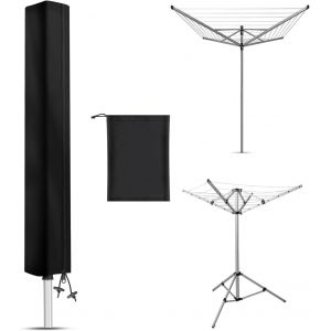 MDY-Housse Sechoir Parapluie Imperméable, Housse Sechoir pour Brabantia à Linge avec Fermeture Eclair, 420D Oxford Coupe-Vent Housse Etendoir Parapluie à Linge(160x15x15cm) - Neuf