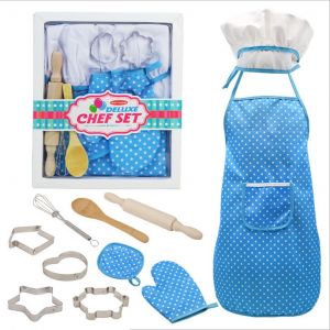 Cadeaux Populaires Pour Les 2-8 Ans Filles Et Garçons - En Bleu Les Enfants Le Chef Ensemble De Costumes, Les Filles En Tablier, Les Enfants Toque De Chef Et D'un Tablier, Un Petit Jeu De Cuisine - Neuf