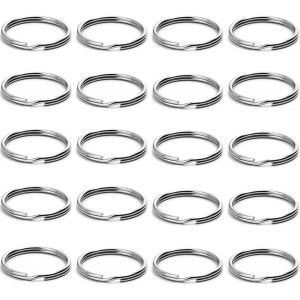 Kal-20 Pièces Double Anneau Fendu,Anneaux Porte Clé,Pour Accueil Voiture Clés Pendentifs,Porte-Clés Bijoux Bricolage Collier Métal Pendentif Connexion D'ornement(28mm) - Neuf