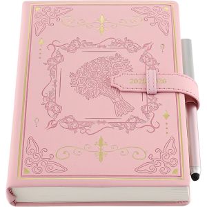 KALANKA-Agenda académique 2025-2026 - Agenda journalier et mensuel sur 13 mois du 25 au 26 août - Format A5 - Couverture élégante, stylo et poche intérieure - Rose - Format A5 - Neuf