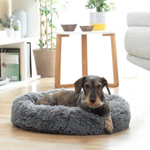 Lit Anti-Stress Pour Animaux 60 Cm &iquest; Confort Doux Et Apaisant Pour Chiens Et Chats, Base Antid&eacute;rapante, Ronde Et Moelleuse - Neuf