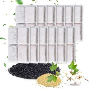 12 Pi&egrave;ces Filtre Fontaine Eau Chat Carr&eacute; Avec Filtre &Agrave; Charbon, Filtre De Rechange Pour Fontaine &Agrave; Eau, Pour Chats Et Chiens, Fontaine &Agrave; Eau Automatique, Distributeur D'eau - Neuf