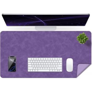 JGD-Tapis de Bureau Vieilli en Cuir, Tapis D'ordinateur Imperm&eacute;able, Tapis de Bureau Facile &agrave; Nettoyer, Sous-Main et de Clavier pour le Bureau, Tapis de Bureau Grand Tapis D'&eacute;criture (Violet, 90x43cm - Neuf