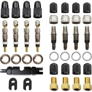 Kal-® Boîte Xxl Pour Valves De Vélo Presta Et Dunlop - Kit De Réparation Avec Boîte De Rangement - Kit De Valve Flash - Pièces De Rechange Avec Accessoires - Neuf