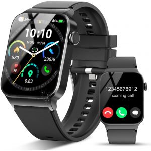 Montre Connectée Homme Femmes,Noir - Neuf