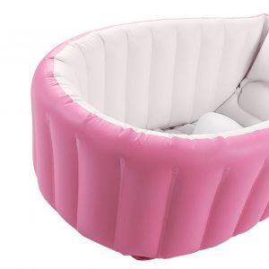 Baignoire Gonflable Pour Bebe Avec Pompe A Air, Indicateur De Niveau D'eau, Fond Antiderapant, Pliable, Pour Salle De Douche, Rose - Neuf
