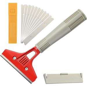 Grattoir À 10 Lames, Grattoir À Papier Peint, Grattoir À Vitre, Pour Colle, Carrelage, Voiture, Miroir, Nettoyage, Rouge - Neuf