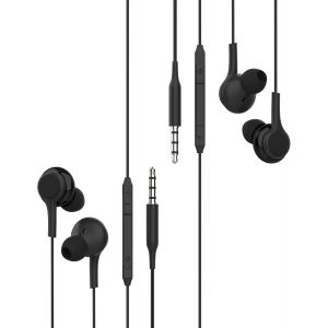 LORANKA-&Eacute;couteurs Jack 3.5mm Fils Microphone (2 Pack) pour T&eacute;l&eacute;phone Compatible avec Samsung Ordinateur Android &Eacute;couteur Ear Bruit Headphones Audio C&acirc;ble Audifonos Musique Sport Headset PC PS4 Mp3 Co - Neuf