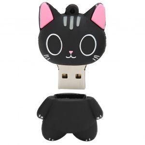 Cle USB a motif de chat de dessin anime, stockage de donnees, images, musique, films, fichiers, disque U, cadeau 32 Go - Neuf