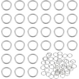 Eryi-50pcs Anneaux De Jonction Fermés En Argent Sterling 925, 4mm Anneaux Toriques Soudés 26 Anneau Rond De Calibre Pour Bracelets Et Colliers Diy Platine - Neuf