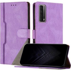 KAL-&Eacute;tui Pour Huawei P Smart 2021, Housse En Cuir Pu Avec [Protection Antichoc Tpu] [Fonction Support] [Porte-Cartes ] Antichoc Magn&eacute;tique Coque Pour Huawei P Smart 2021 - Violet - Neuf