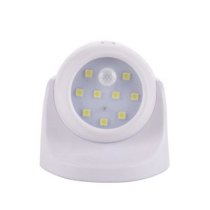 Applique Murale D'extérieur Blanche Avec Détecteur De Mouvement, 1 000 Lumens, Led, Sans Fil, Alimentée Par Batterie, Rotation Et Inclinaison À 360 Degrés, Superma - Neuf