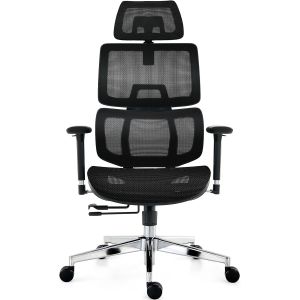 SUBZONAL-Chaise de Bureau, Fauteuil Ergonomique Professionnel - Dossier Mesh Respirant, Inclinaison 130&deg;, accoudoirs 3D et Assise r&eacute;glable - Pivotant, roulettes, 150 kg - Neuf